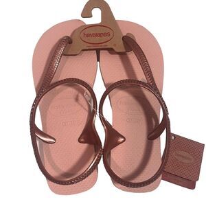 Havaianas Pink Ballet Rose Gold Womens Flip Thong Slingback Sandals US Sz 6